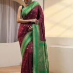 Mahagony Red Silk Blend saree