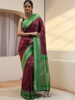 Mahagony Red Silk Blend saree
