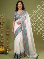 Maheswari Cotton Silk with Rettapet Border Saree