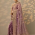 Mauve Embroidered Nylon Saree