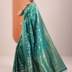 Teal Woven Design Silk Blend Sarees